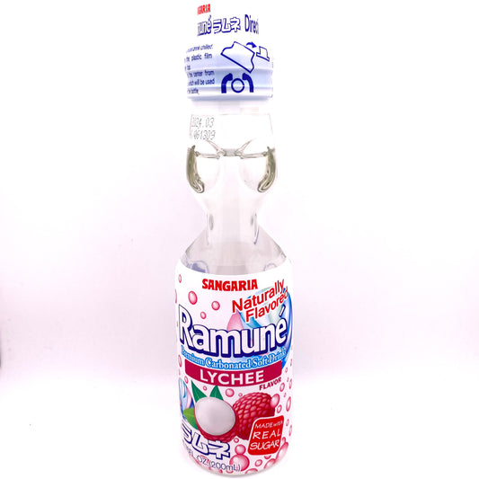 Sangaria Naturally Flavored Ramune Premium Carbonated Soft Drink Lychee Flavor